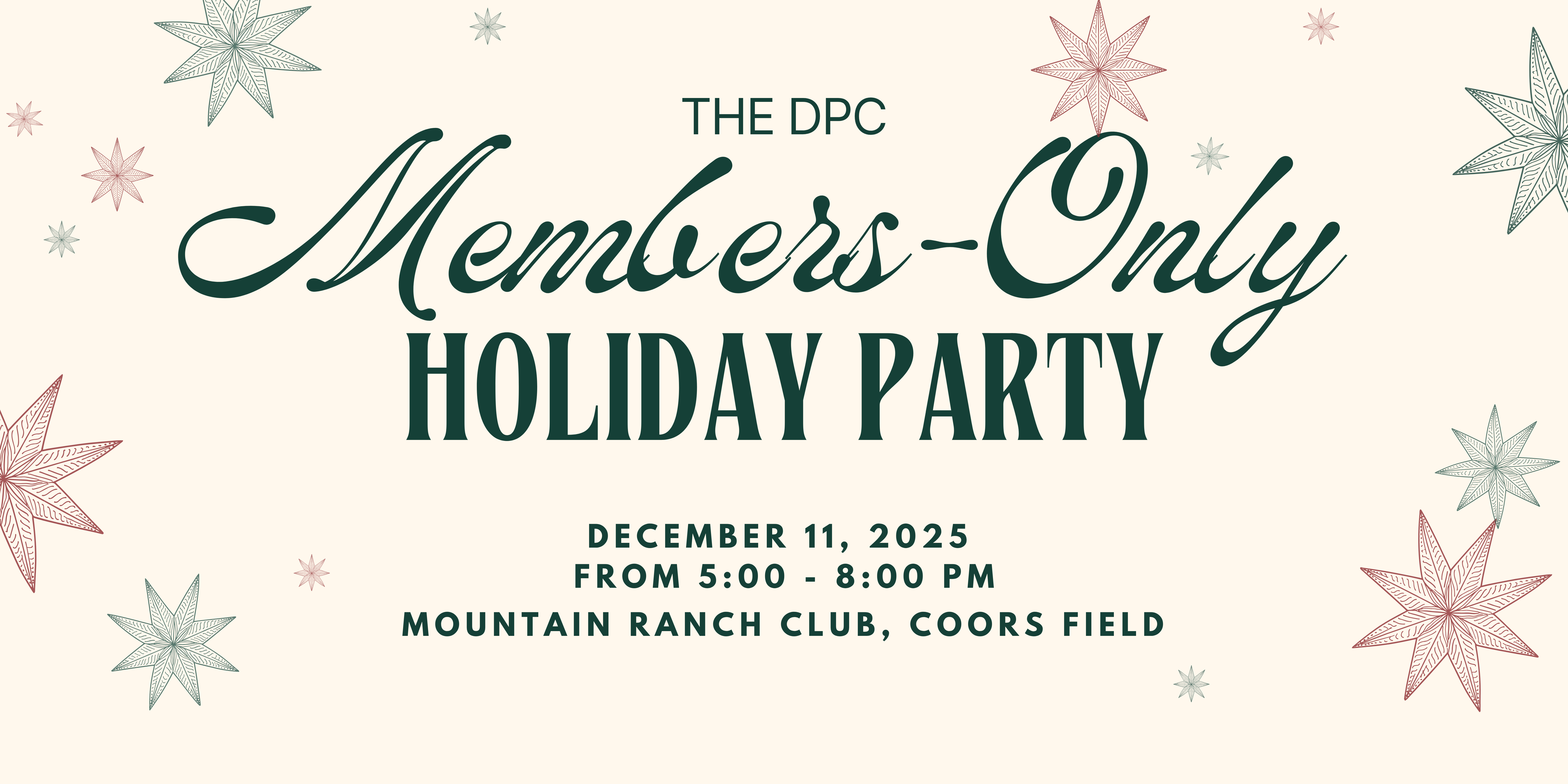 The DPC Members-Only Holiday Party - December 11, 2025 - Mountain Ranch Club, Coors Field